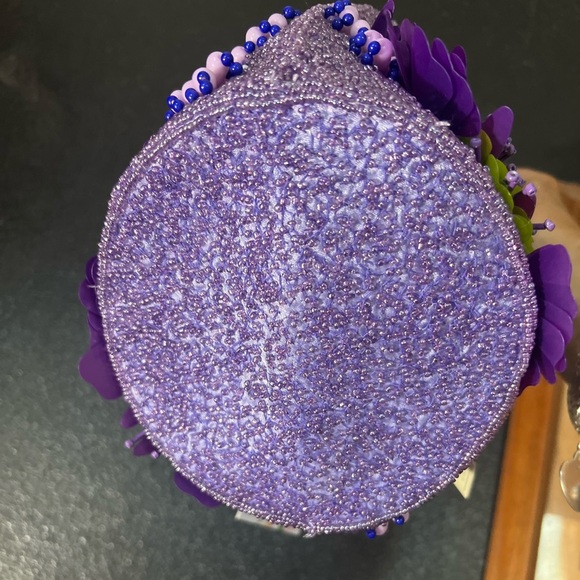 💚💜MADE IN INDIA-Purple Floral Beaded Handbag  Tik Tok Viral NWT💜💚 - Picture 13 of 14